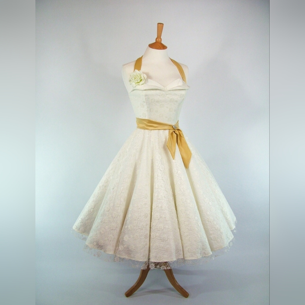 Handmade vintage-style wedding dress